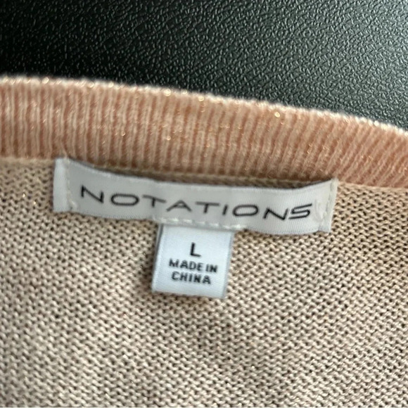 Sparkle Metallic Shirt Cardigan Set Large Peach Jewel Career Office‎ Elegant - Picture 11 of 13